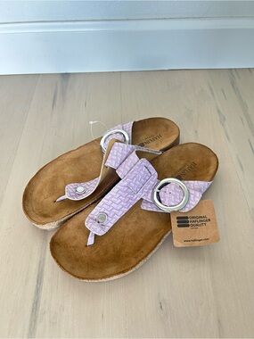Haflinger Pink Textured Thong Sandals with Buckle size 42 NWT women 11.